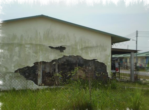 Guaranteed structural integrity? This five year old house makes a poor advertisement!