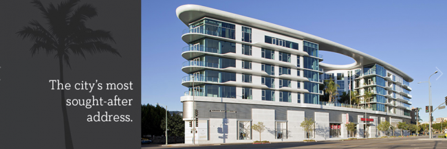 Roof top gardens and pools distinguish the down town property