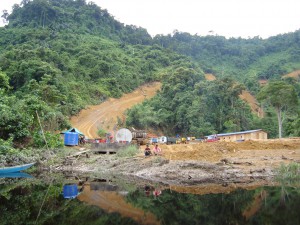 Scene of the mystery fire - logging camp at Sebangan