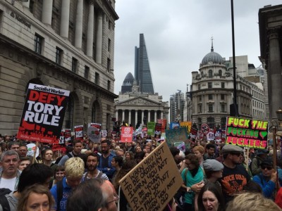 Anti-austerity march in June lambasted the Tory government