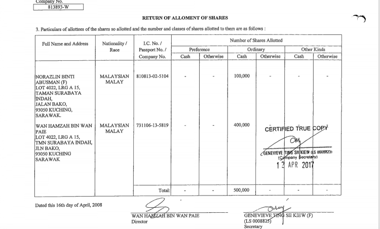 Majority shareholder in the BEEP awarded company was the politically extremely well connected political secretary (and nephew) to Wan Junaidi